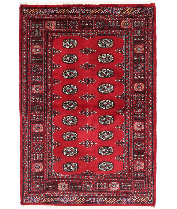 Hand Knotted Bokhara Wool Rug 4'  0" x 6'  0" - No. AT27324