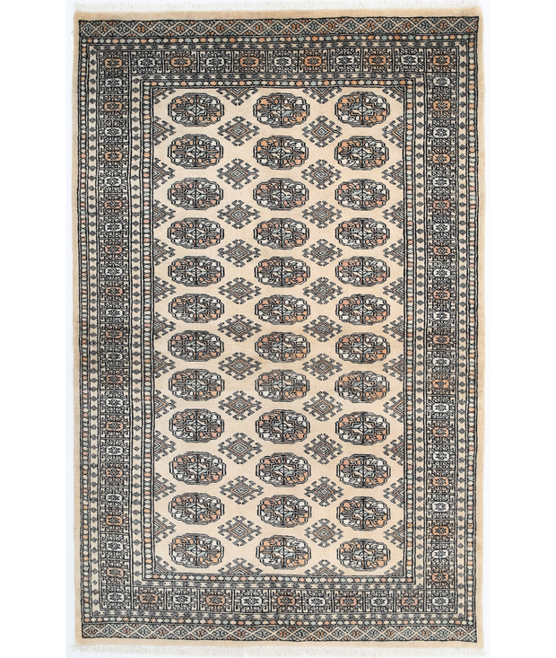 Hand Knotted Bokhara Wool Rug 3'  10" x 6'  1" - No. AT43963
