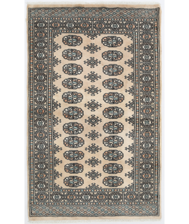 Hand Knotted Bokhara Wool Rug 3'  0" x 4'  10" - No. AT77332