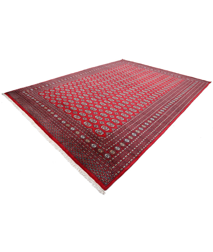 Red Pakistani Bokhara Rug 10' 2" x 13' 5" Hand-Knotted | No. AT12293