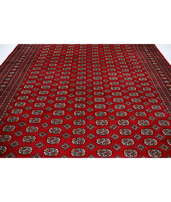 Red Pakistani Bokhara Rug 10' 2" x 13' 5" Hand-Knotted | No. AT12293