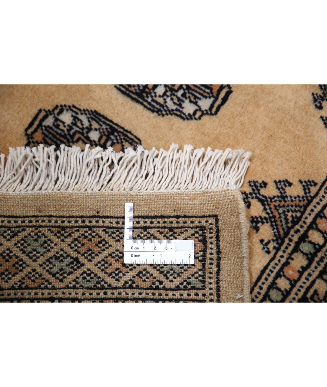 Beige Pakistani Bokhara Rug 2' 6" x 15' 4" Hand-Knotted | No. AT25468