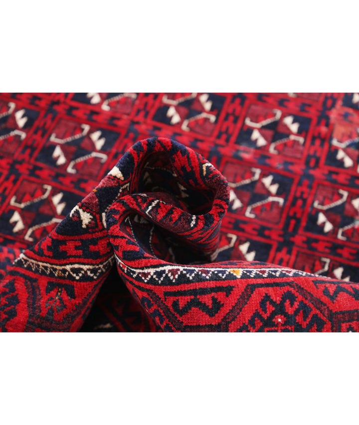 Afghan Tribal Bokhara Rug 4'7" x 7'7" Hand-Knotted | No. AT55755