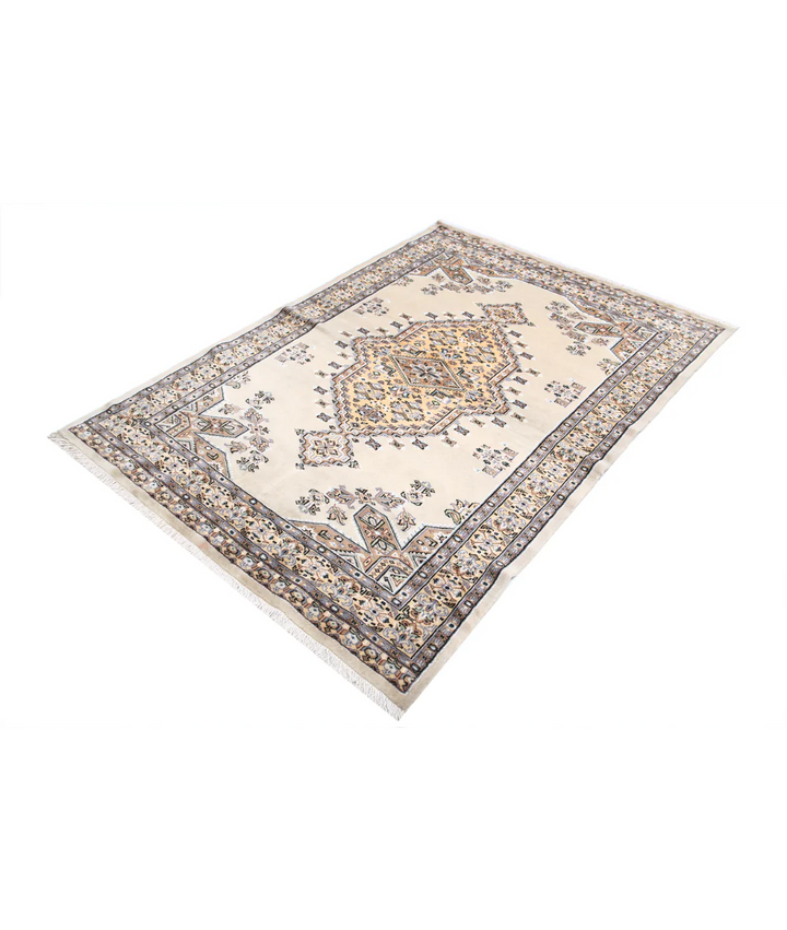 Afghan Bokhara Rug 4' 6" x 6' 4" Hand-Knotted | No. AT77405