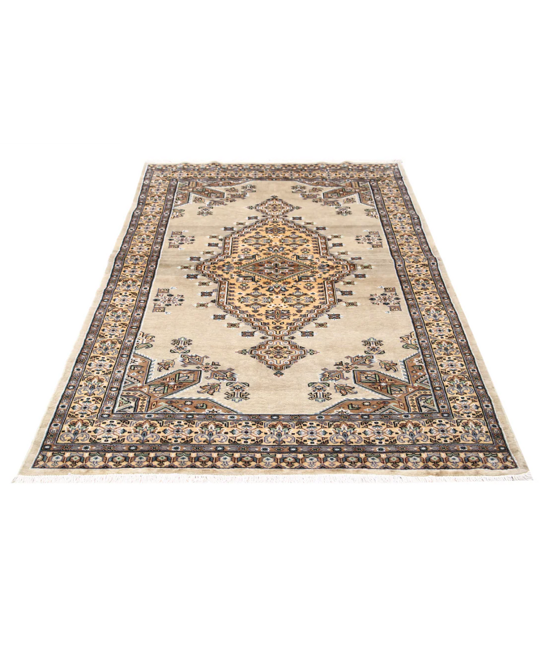 Afghan Bokhara Rug 4' 6" x 6' 4" Hand-Knotted | No. AT77405