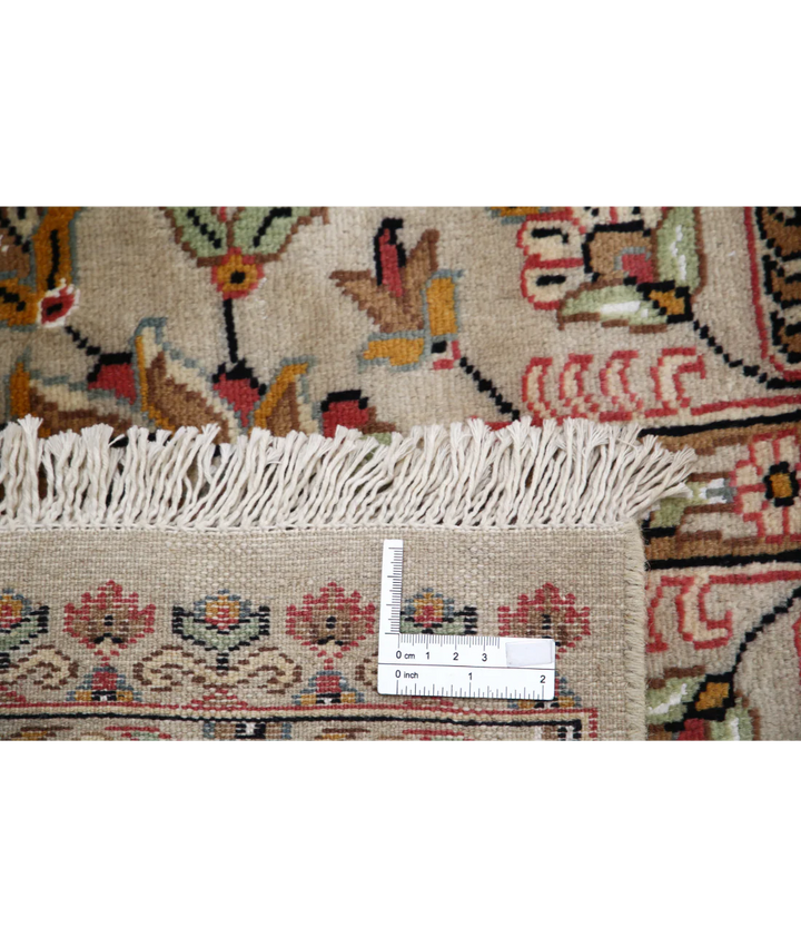 Ivory Afghan Bokhara Rug 4' 6" x 6' 8" Hand-Knotted | No. AT50614