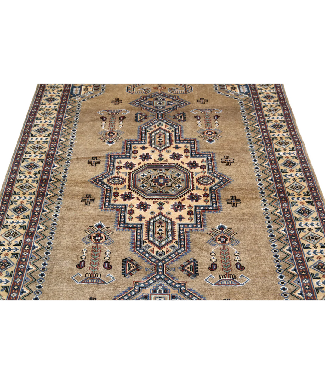 Afghan Bokhara Rug 4' 6" x 6' 9" Hand-Knotted | No. AT78973