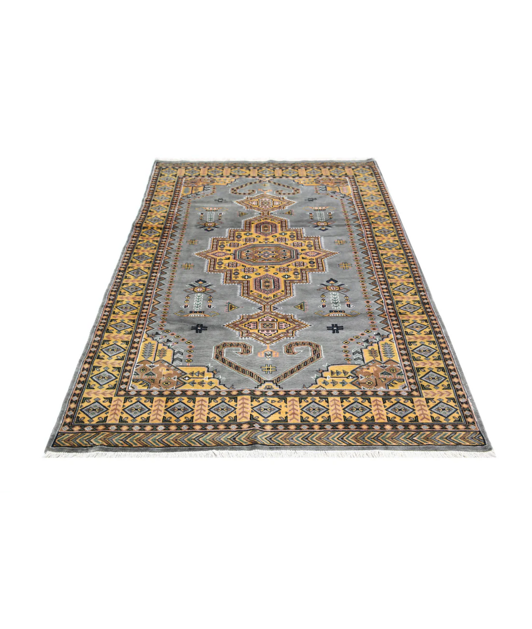 Afghan Bokhara Rug 4' 6" x 6' 7" Hand-Knotted | No. AT88460