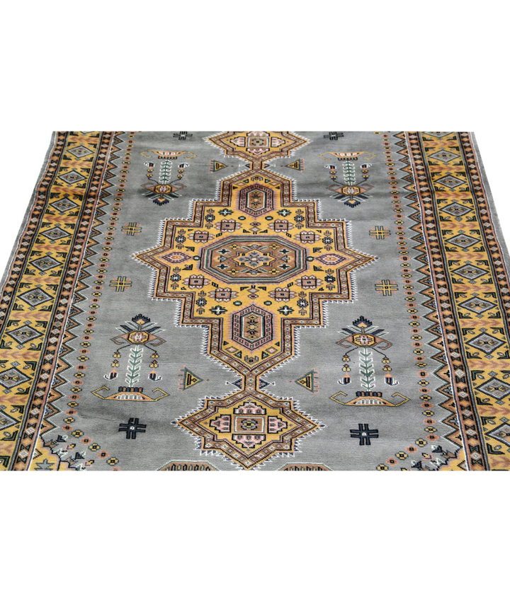 Afghan Bokhara Rug 4' 6" x 6' 7" Hand-Knotted | No. AT88460