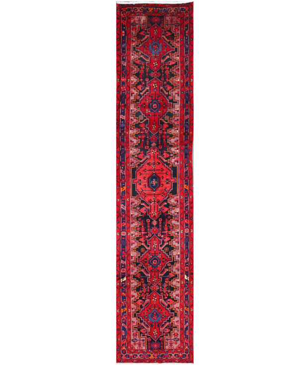 Hand Knotted Hamadan Wool Rug 3'  6" x 16'  6" - No. AT75781