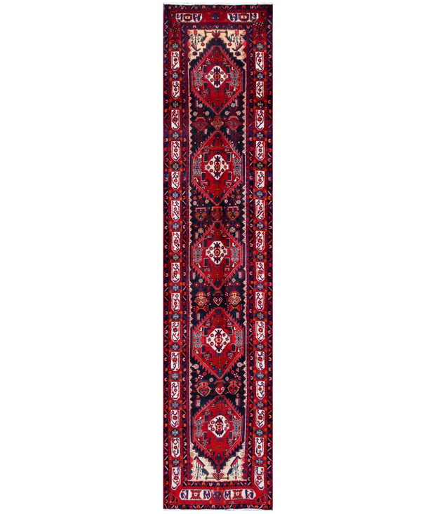 Hand Knotted Hamadan Wool Rug 3'  6" x 16'  3" - No. AT92232