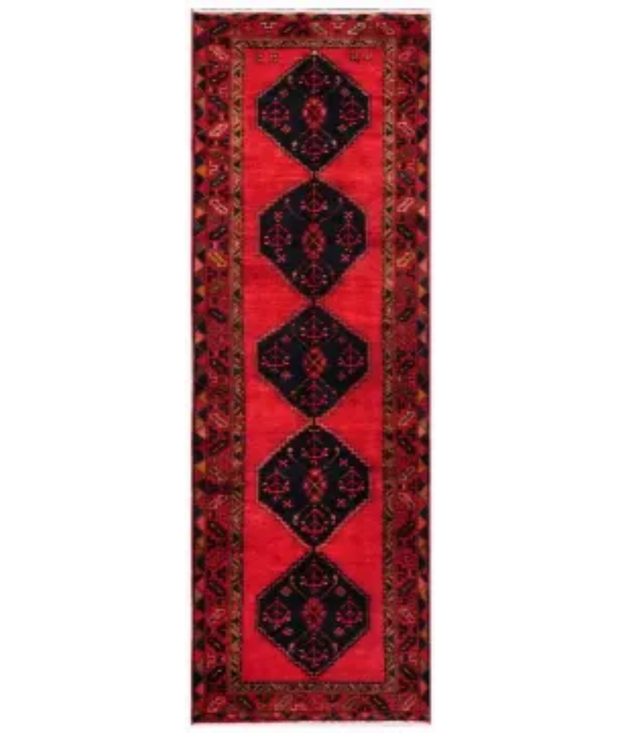 Hand Knotted Hamadan Wool Rug 3'  5" x 10'  3" - No. AT26833