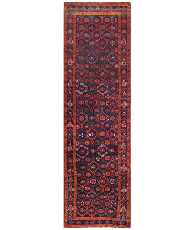 Hand Knotted Hamadan Wool Rug 4'  1" x 13'  6" - No. AT82464