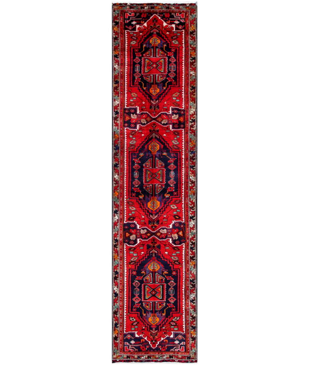 Hand Knotted Hamadan Wool Rug 3'  1" x 13'  1" - No. AT38197