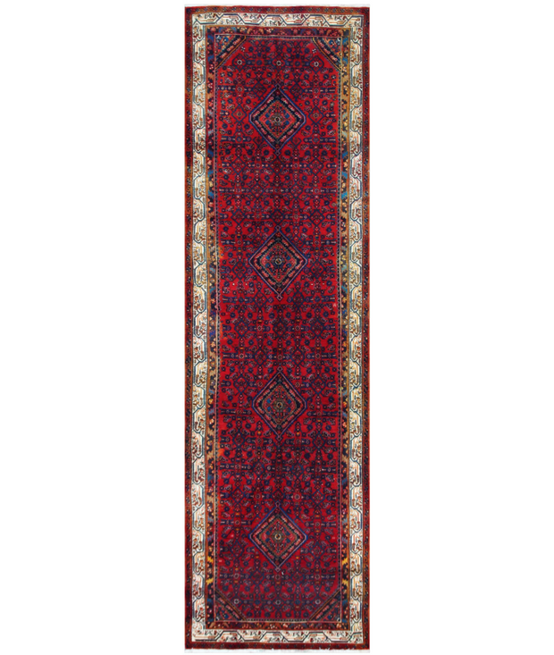 Hand Knotted Hamadan Wool Rug 3'  9" x 13'  2" - No. AT10219