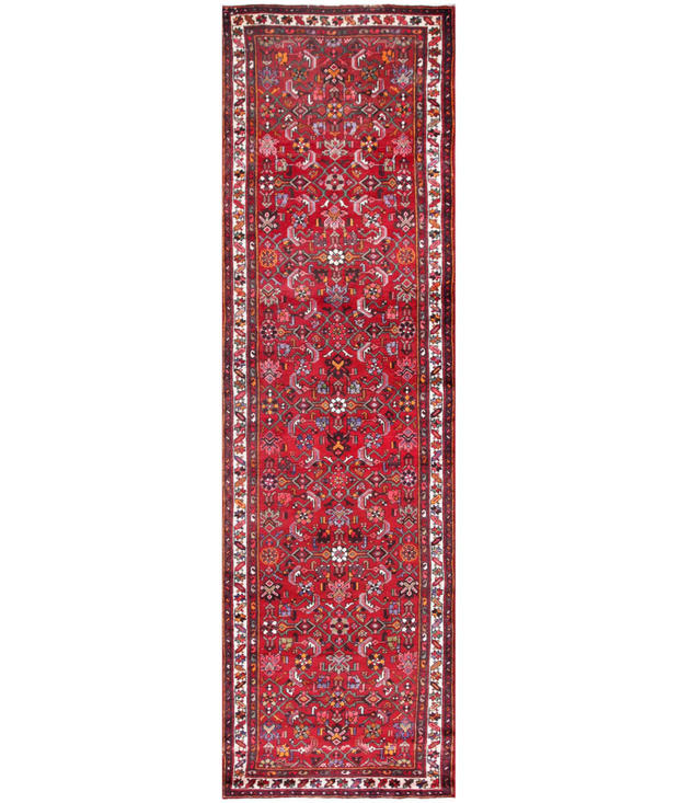 Hand Knotted Hamadan Wool Rug 3'  8" x 13'  9" - No. AT11477