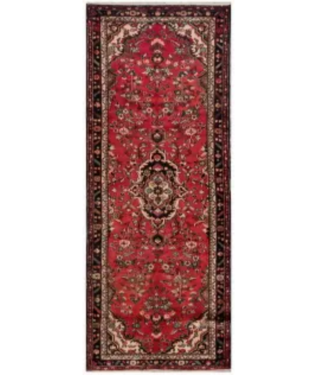 Hand Knotted Hamadan Wool Rug 3'  4" x 9'  11" - No. AT91855