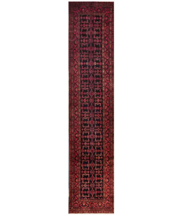 Hand Knotted Hamadan Wool Rug 3'  4" x 15'  9" - No. AT46003