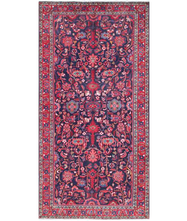 Hand Knotted Hamadan Wool Rug 5'  8" x 11'  5" - No. AT55135