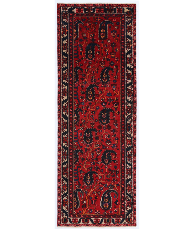 Hand Knotted Hamadan Wool Rug 3'  4" x 9'  7" - No. AT76133