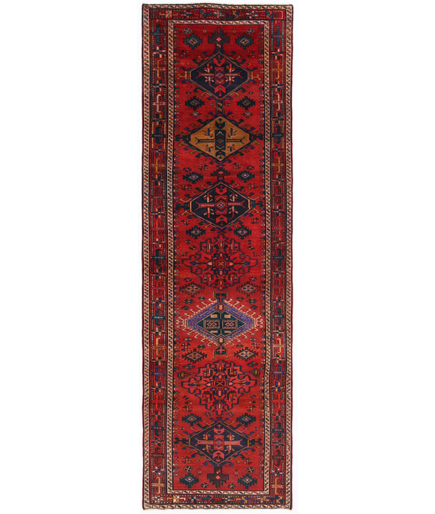 Hand Knotted Hamadan Wool Rug 3'  7" x 11'  9" - No. AT62007