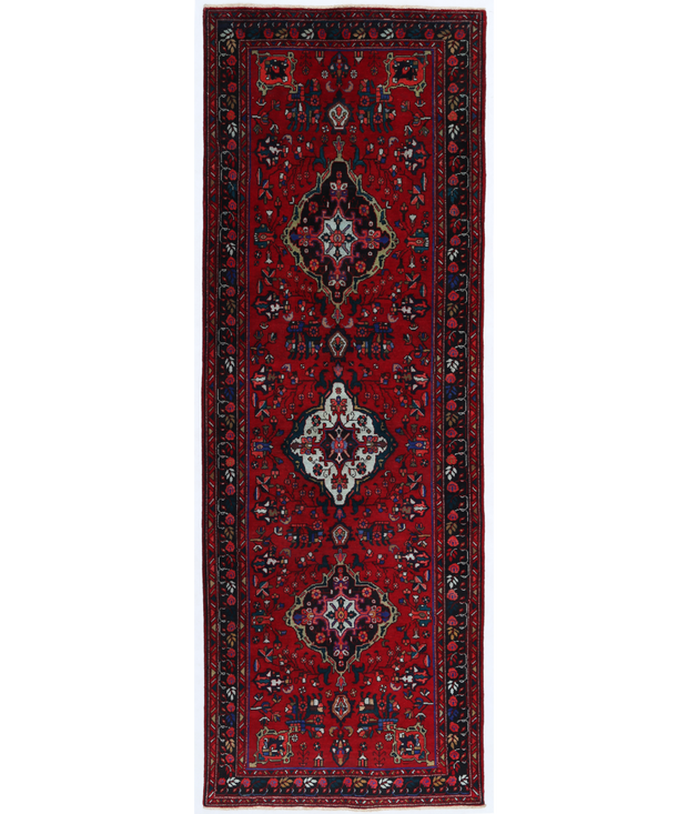 Hand Knotted Hamadan Wool Rug 3'  9" x 11'  1" - No. AT54718