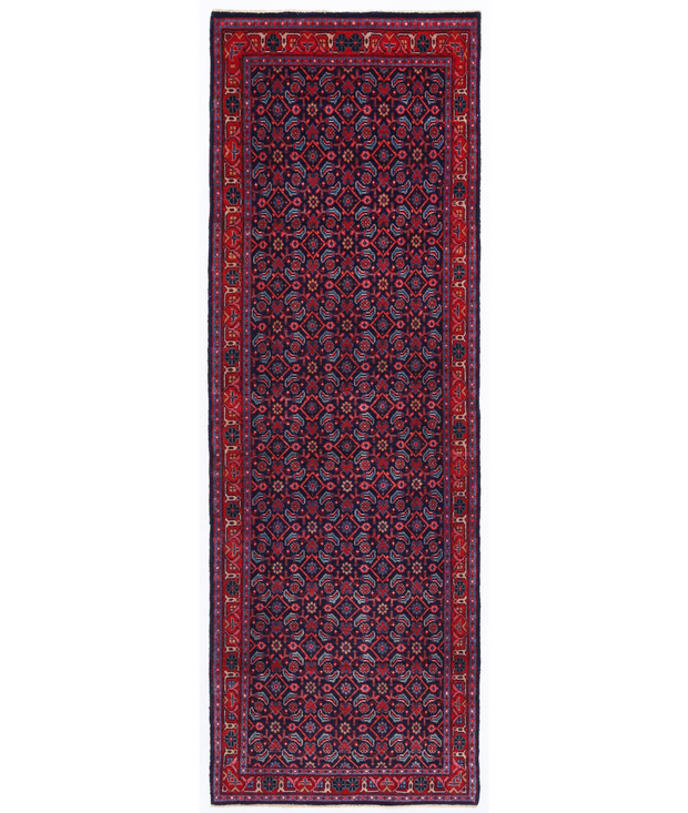 Hand Knotted Hamadan Wool Rug 3'  4" x 10'  2" - No. AT37086