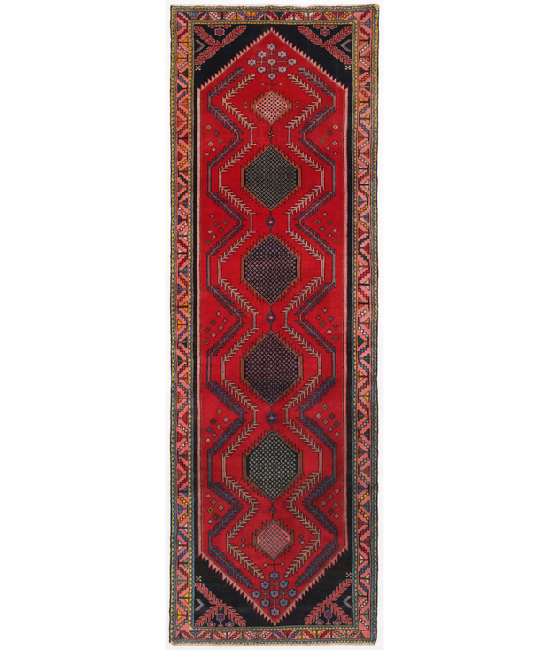 Hand Knotted Hamadan Wool Rug 3'  10" x 11'  10" - No. AT85871