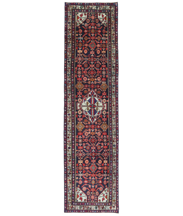 Hand Knotted Hamadan Wool Rug 3'  6" x 13'  7" - No. AT69749