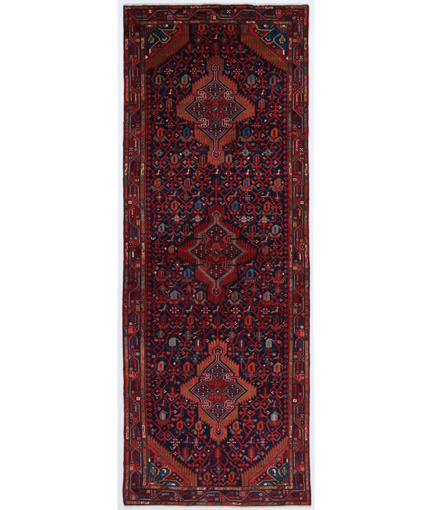 Hand Knotted Hamadan Wool Rug 4'  1" x 11'  0" - No. AT60534
