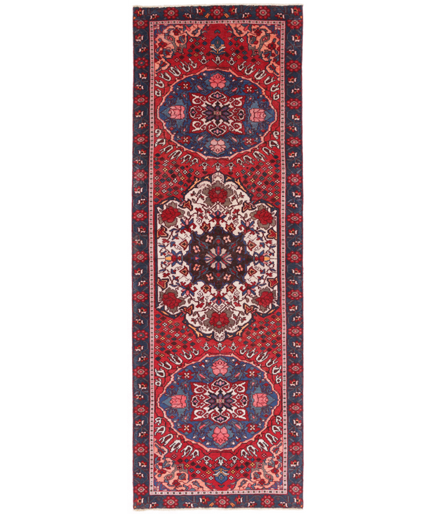 Hand Knotted Hamadan Wool Rug 3'  4" x 9'  9" - No. AT10454