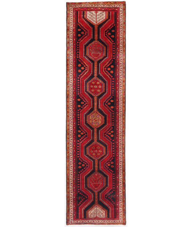 Hand Knotted Hamadan Wool Rug 3'  5" x 13'  2" - No. AT74944