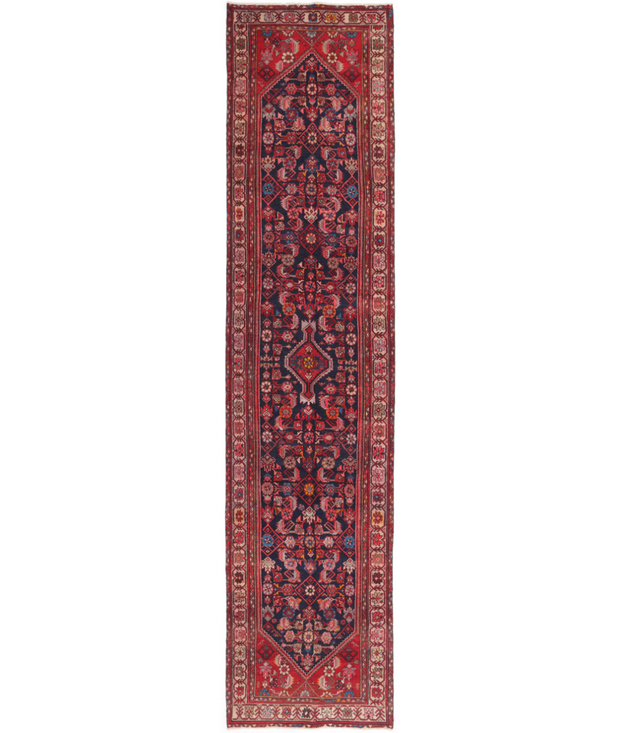 Hand Knotted Hamadan Wool Rug 3'  7" x 15'  11" - No. AT70174