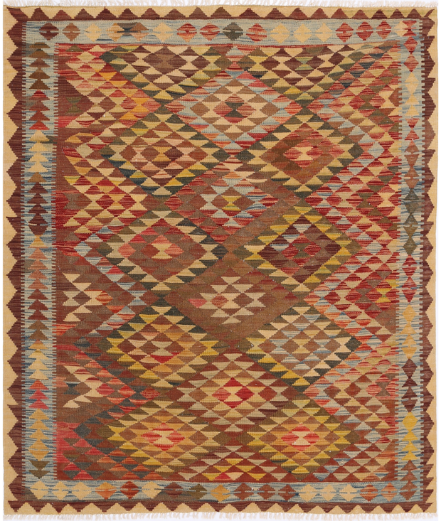 Hand Knotted Hamadan Wool Rug 4'  10" x 9'  3" - No. AT89762