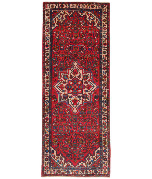 Hand Knotted Hamadan Wool Rug 3'  7" x 10'  1" - No. AT24168