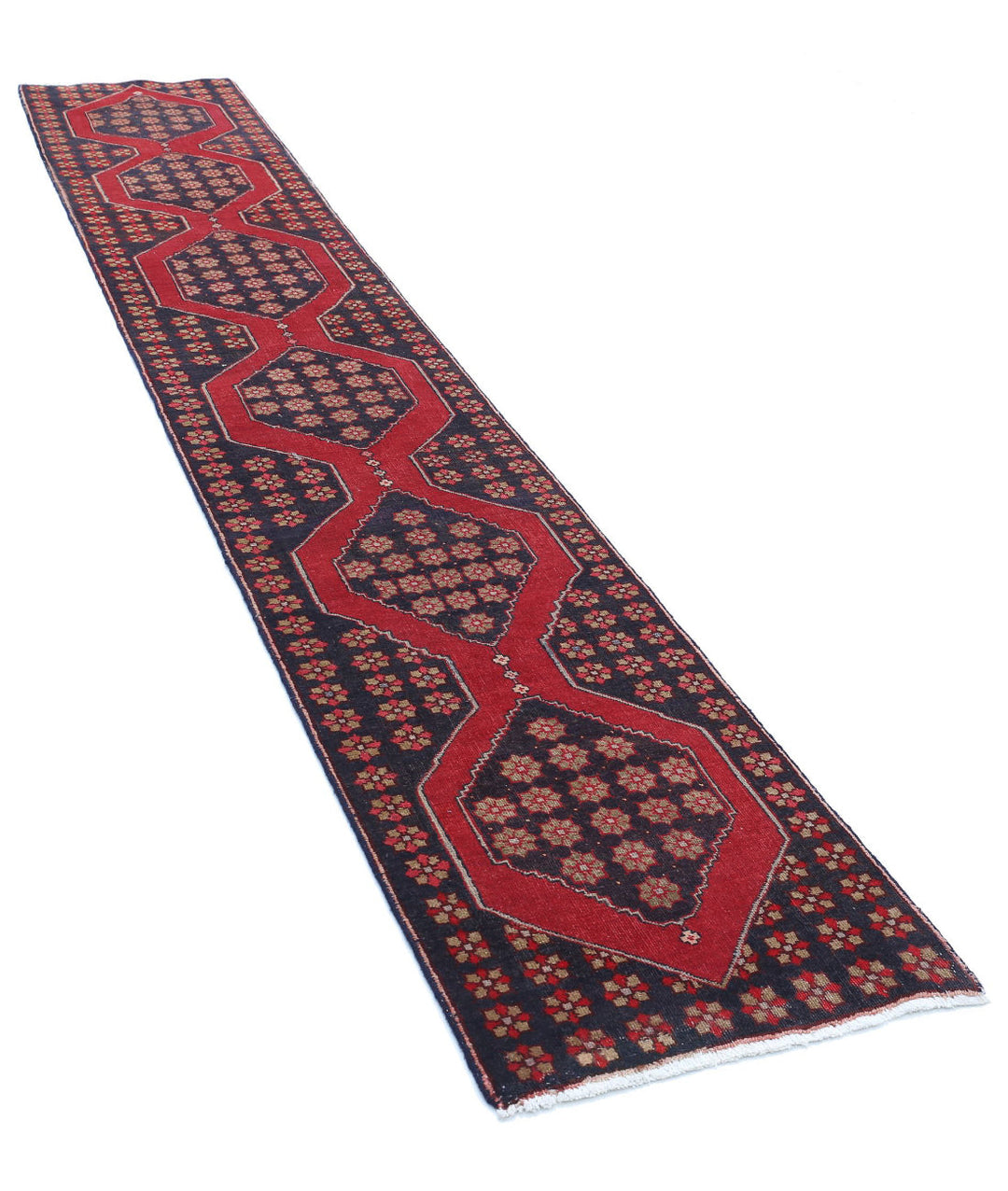 Oriental Hamadan Runner Rug 2' 0" x 11' 6" Hand-Knotted | No. AT98158