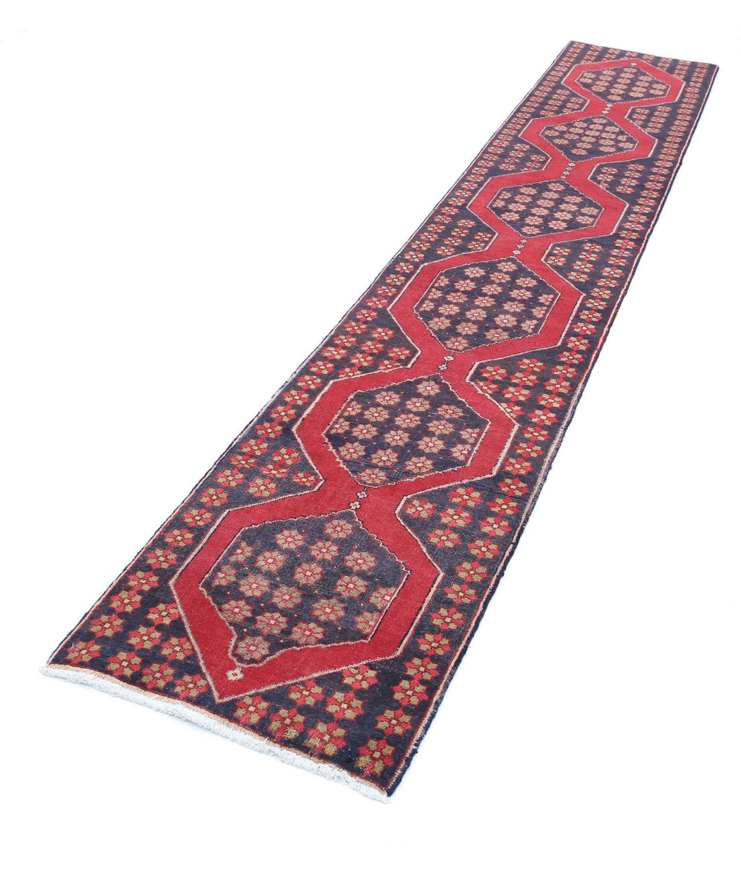 Oriental Hamadan Runner Rug 2' 0" x 11' 6" Hand-Knotted | No. AT98158