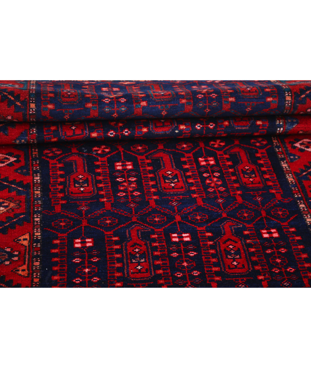 Afghan Hamadan Runner Rug 3' 4" x 10' 0" Hand-Knotted | No. AT17474