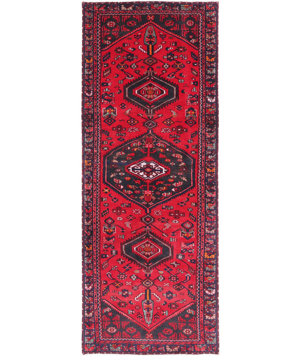 Hand Knotted Oriental Hamadan Wool Rug 3' 7" x 9' 10" - No. AT24604