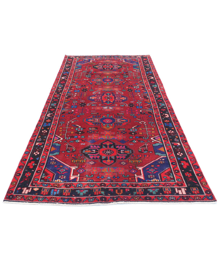 Afghan Hamadan Runner Rug 4' 5" x 9' 8" Hand-Knotted | No. AT19291