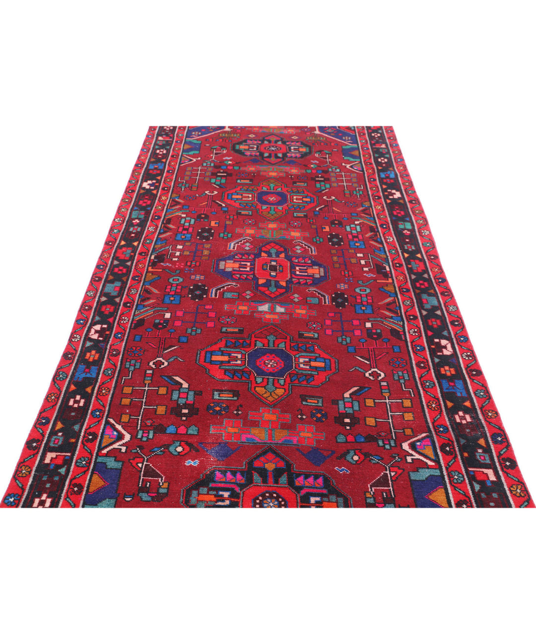 Afghan Hamadan Runner Rug 4' 5" x 9' 8" Hand-Knotted | No. AT19291