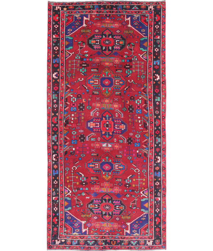 Afghan Hamadan Runner Rug 4' 5" x 9' 8" Hand-Knotted | No. AT19291