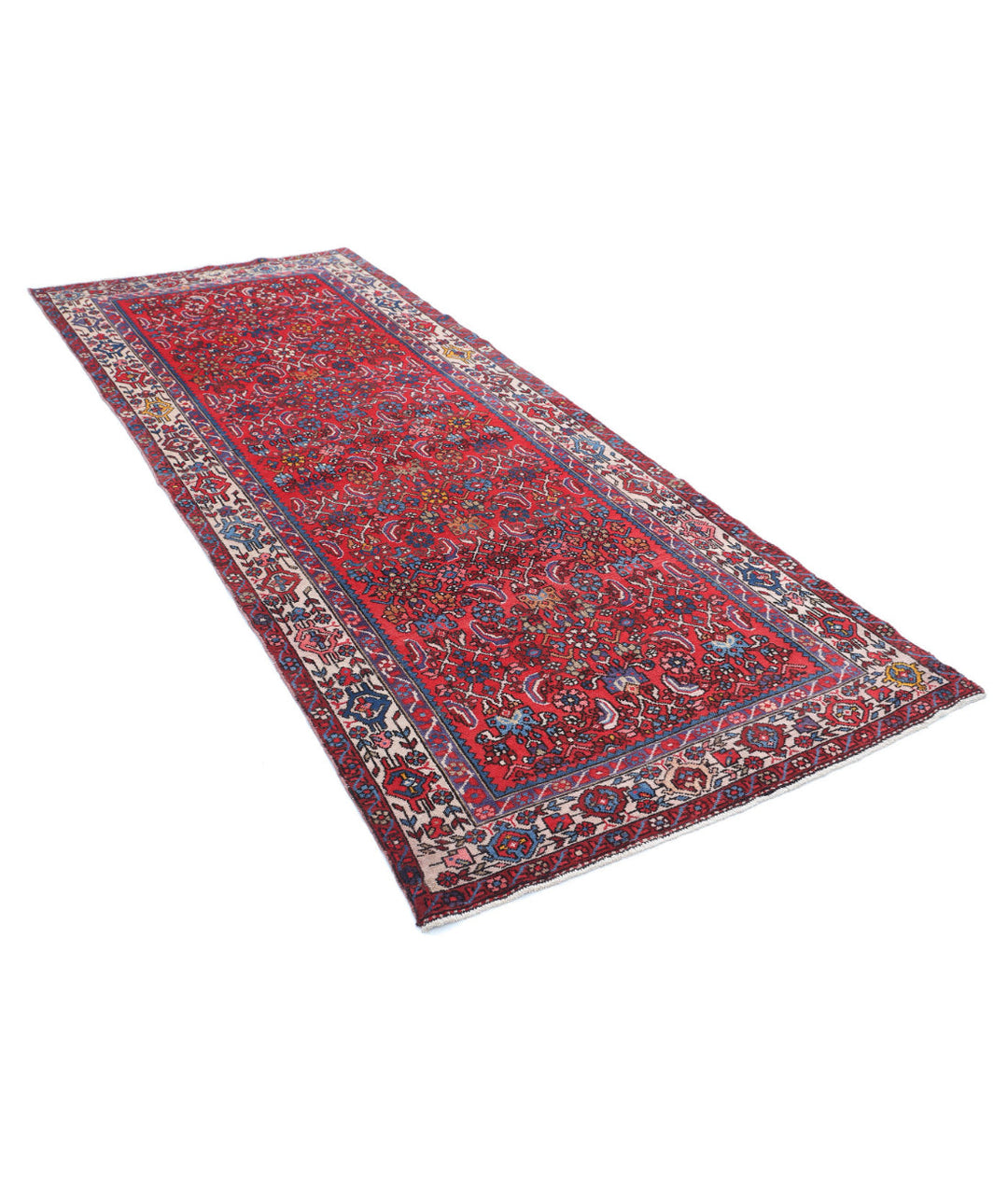 Afghan Hamadan Runner Rug 4' 0" x 9' 8" Hand-Knotted | No. AT17618