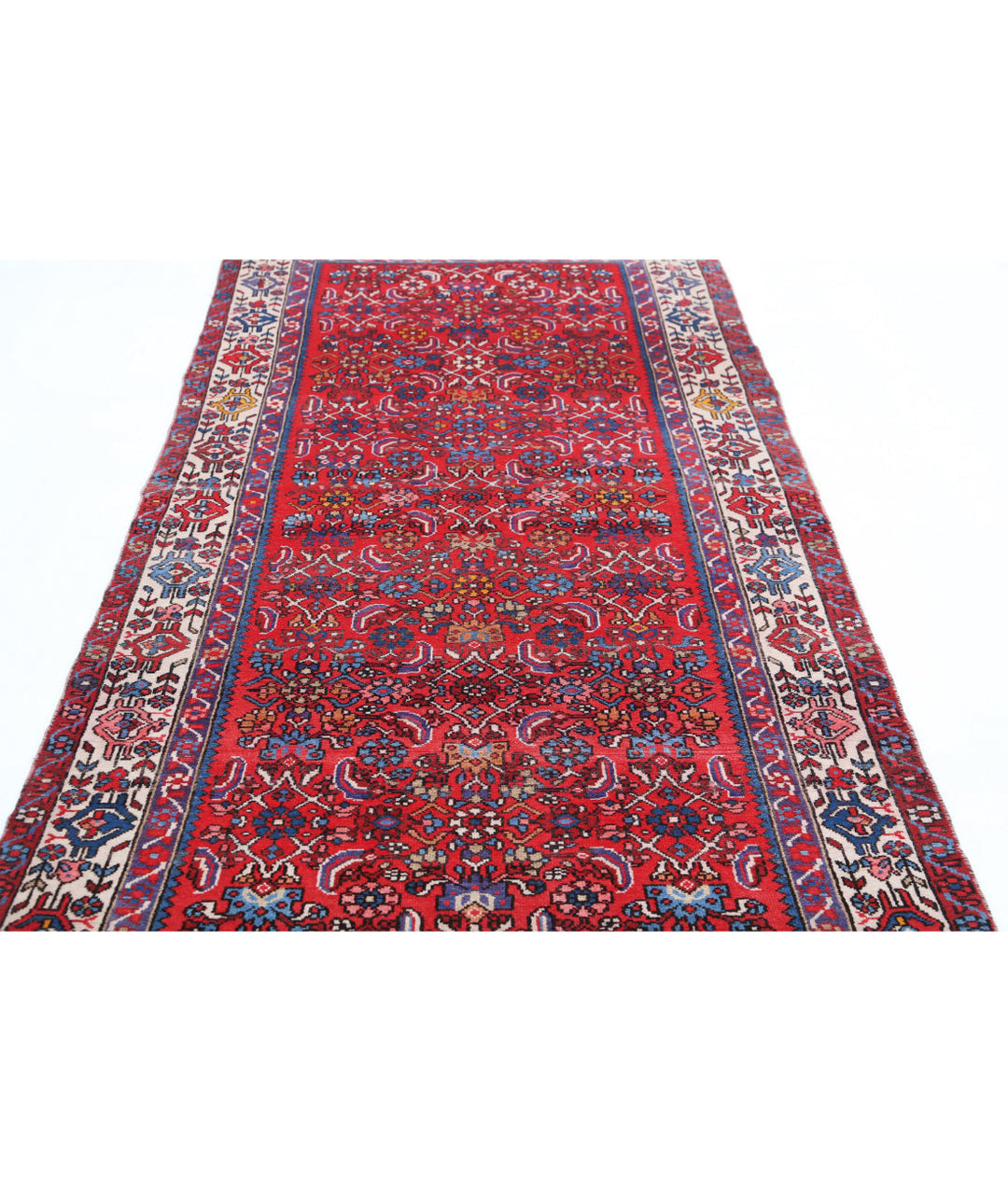 Afghan Hamadan Runner Rug 4' 0" x 9' 8" Hand-Knotted | No. AT17618
