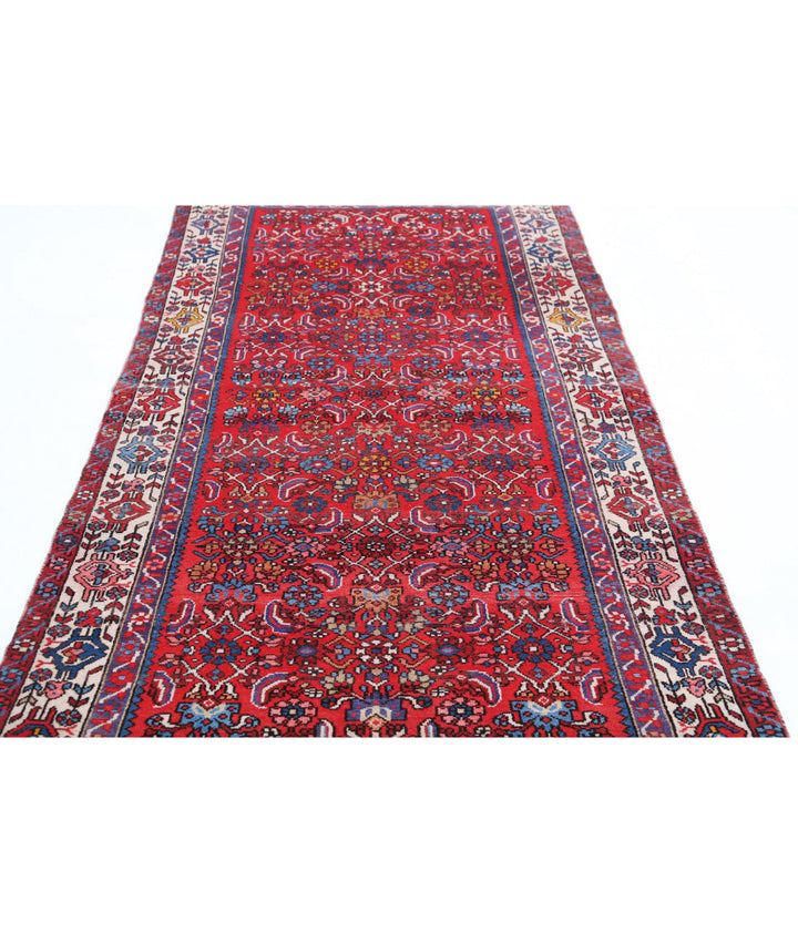 Afghan Hamadan Runner Rug 4' 0" x 9' 8" Hand-Knotted | No. AT17618