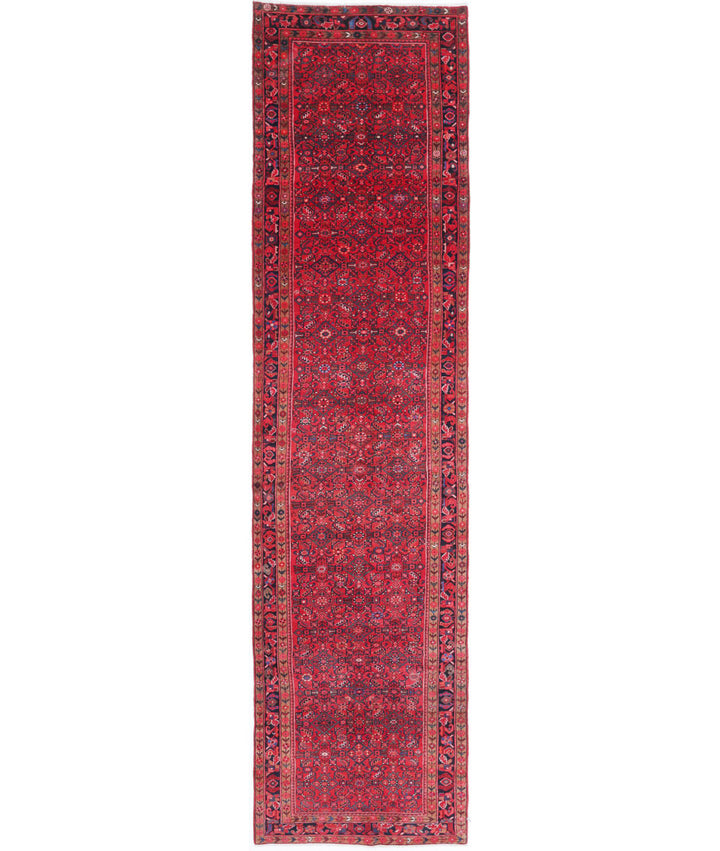 Afghan Hamadan Runner Rug 3' 10" x 17' 0" Hand-Knotted | No. AT54326