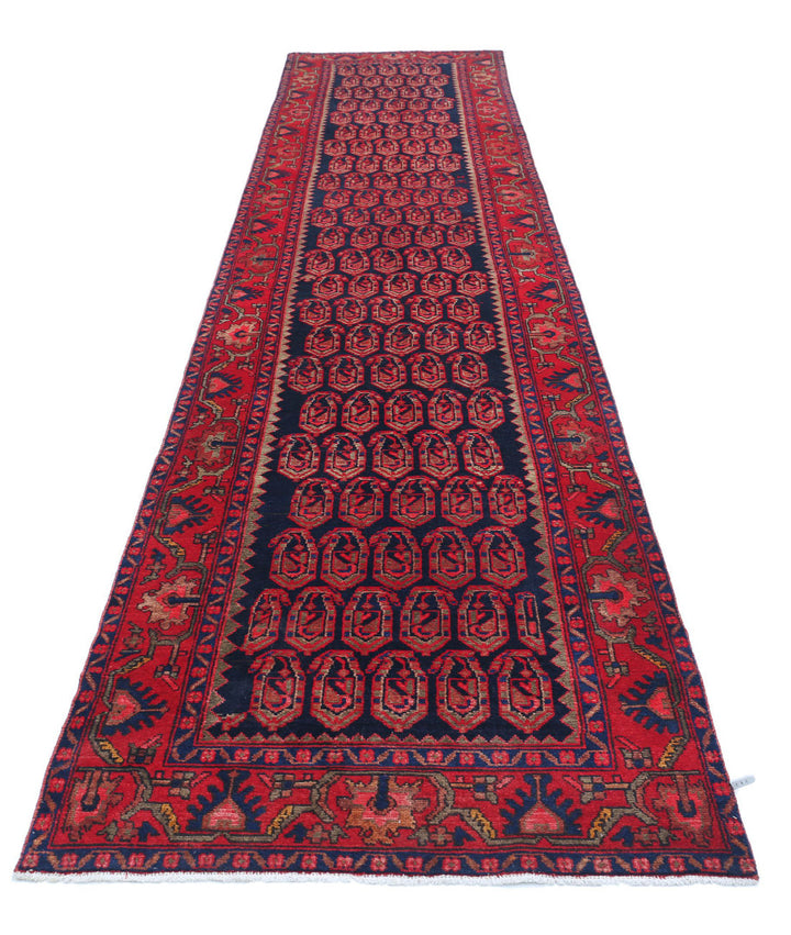 Afghan Hamadan Runner Rug 3' 7" x 17' 4" Hand-Knotted | No. AT25859