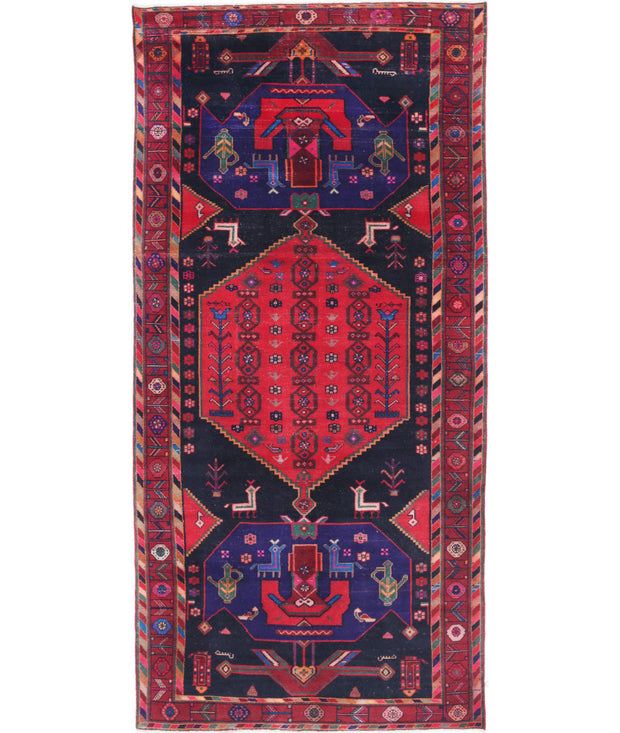 Hand Knotted Oriental Hamadan Wool Rug 4' 6" x 9' 8" - No. AT78603