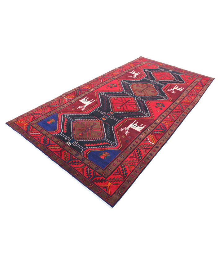 Afghan Oriental Hamadan Rug 5' 3" x 10' 4" Hand-Knotted | No. AT17296
