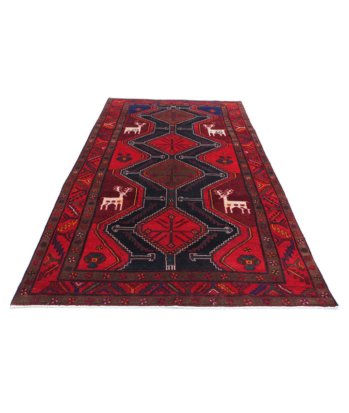 Afghan Oriental Hamadan Rug 5' 3" x 10' 4" Hand-Knotted | No. AT17296